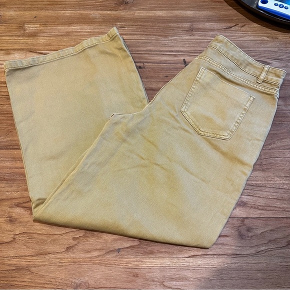 Cider Women’s Mustard Gold Khaki Wide Leg Jeans Pants Trousers Pockets NWT XL - Picture 6 of 8